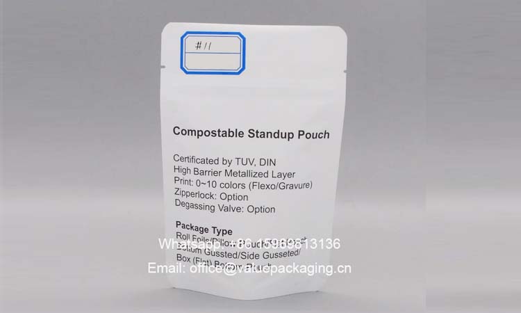 Compostable-pouches-with-Metallized Paper/Cellulose/PLA+PBAT Compostable Foil