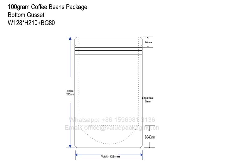 dieline-for-100grams-coffee-beans-bottom-gusseted-bag