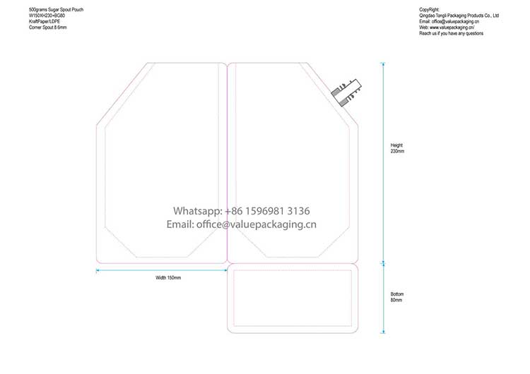 Layout-500-grams-sugar-granules-standing-spout-bag