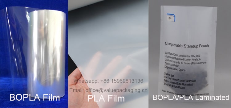 Compare of BOPLA&PLA&Laminated film