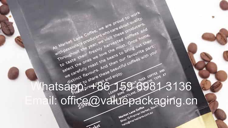 design template 250 g coffee bag