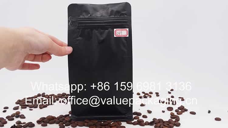 250 grams coffee beans zipper pouch