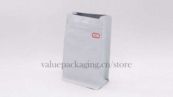 143 Matte white aluminum foil bag for 250g coffee beans