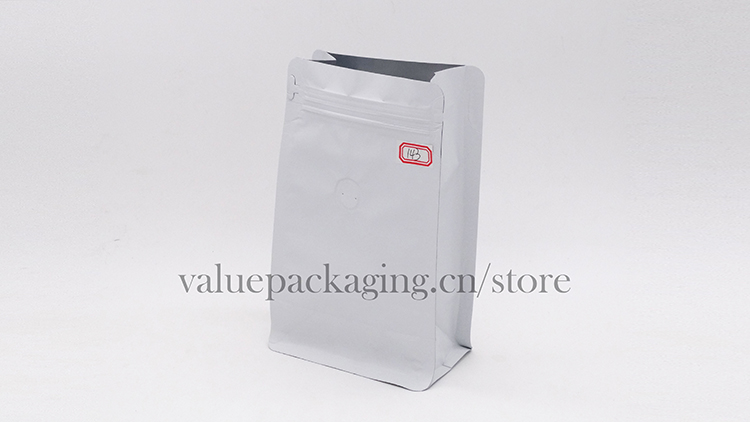 143 Matte white aluminum foil bag for 250g coffee beans
