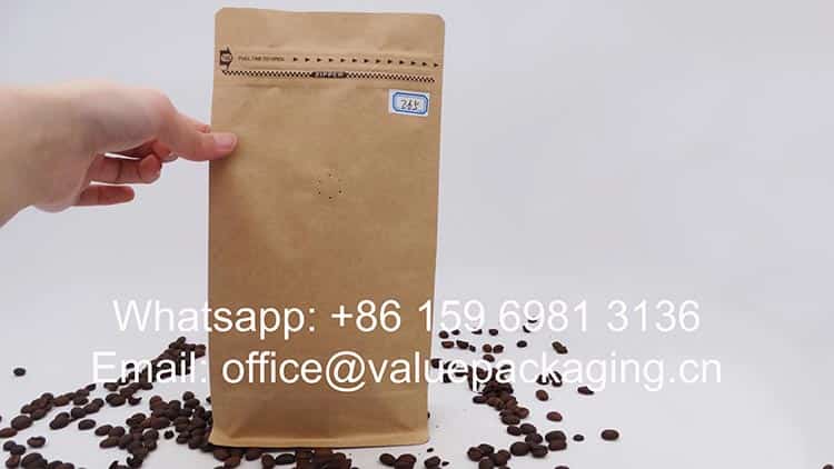 dimension 500 grams coffee bag