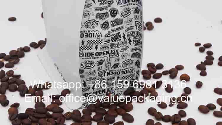 12 oz coffee beans zipper pouch
