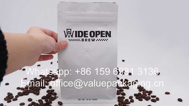 12 oz coffee beans zipper pouch