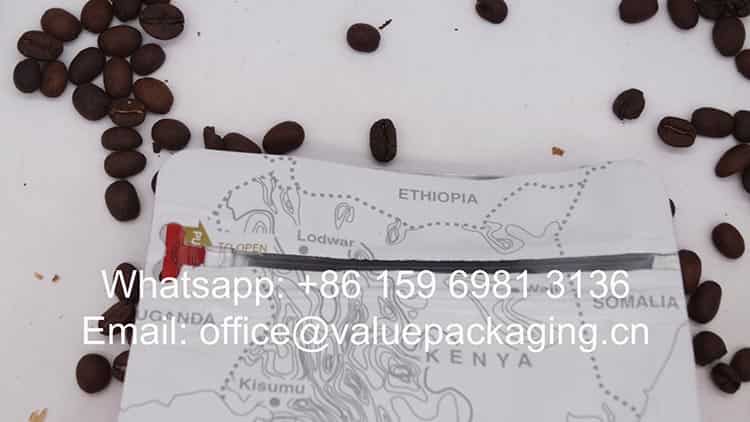 packaging materials 340 grams coffee bag