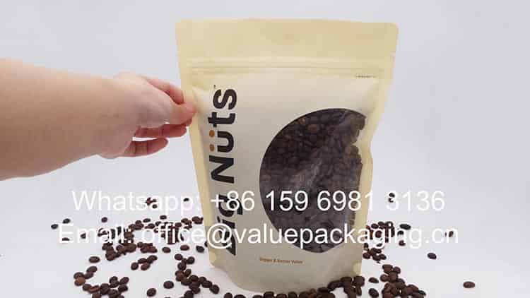 400grams clear windows coffee bag