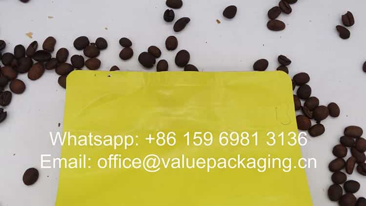 packaging materials 500 grams coffee pouch