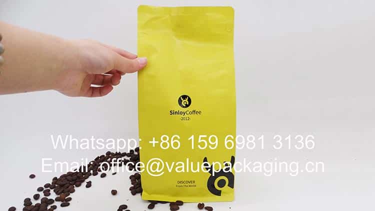 dimension 500 grams coffee doypack