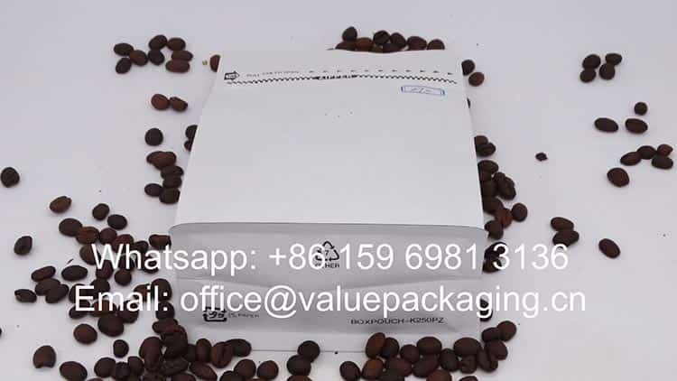 250grams Compostable coffee bean zipper pouch
