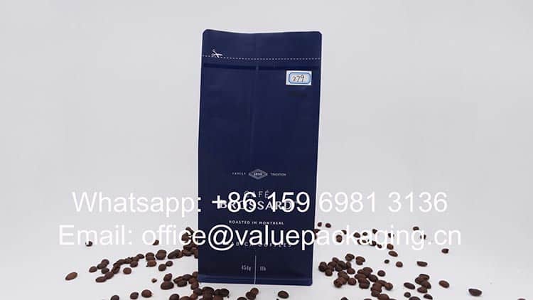 454 grams coffee beans zipper pouch