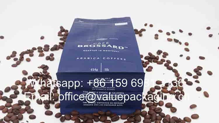 packaging materials 454 grams coffee pouch