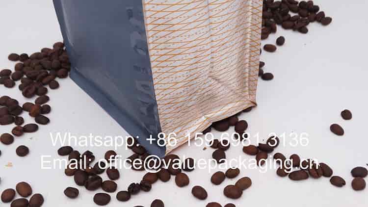 1kg biodegradable film materials coffee standing pouch
