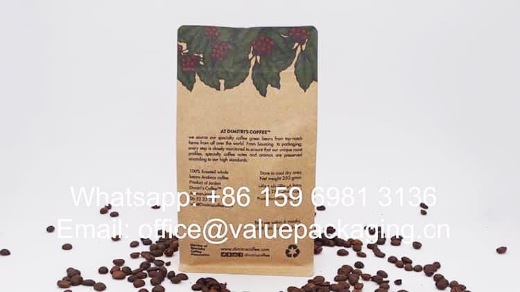 250grams recyclable roasted beans bag