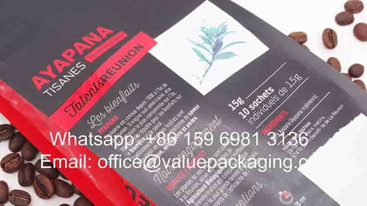 packaging materials 200 g coffee pouch
