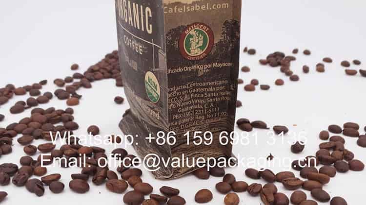 packaging materials 250 g coffee bag