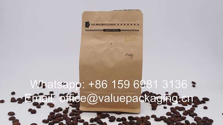 200grams compostable roasted beans bag