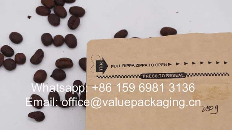 250grams compostable coffee package