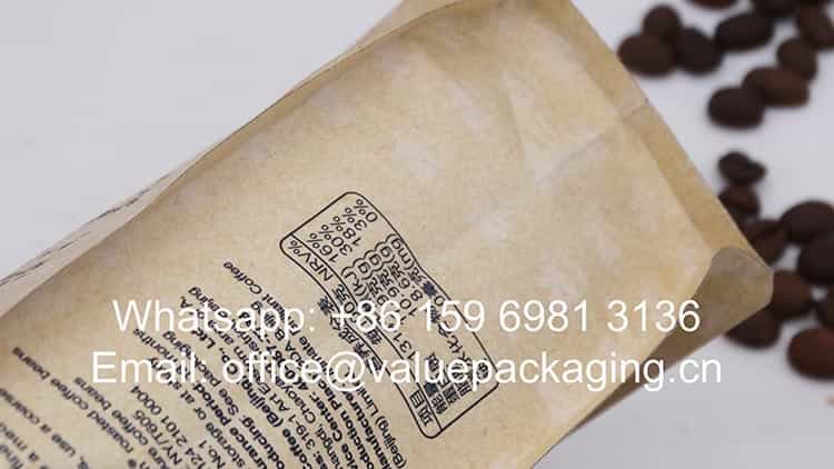 packaging materials 250 g coffee doypack