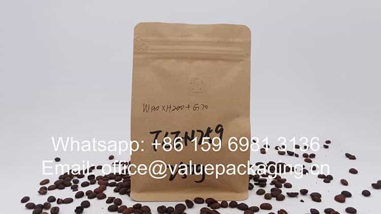 250grams kraft paper coffee package
