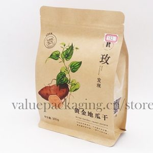 132 Box bottom plastic bag for 300g snacks