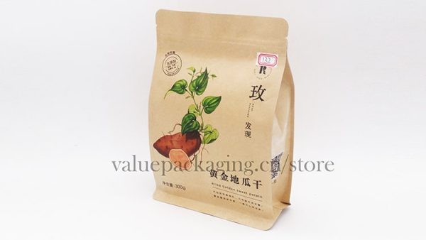 132 Box bottom plastic bag for 300g snacks