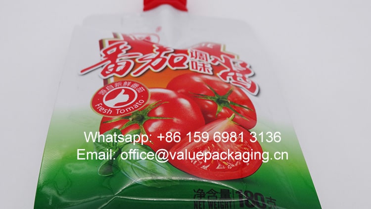 180 grams bottom spout pouch for spicy sauce
