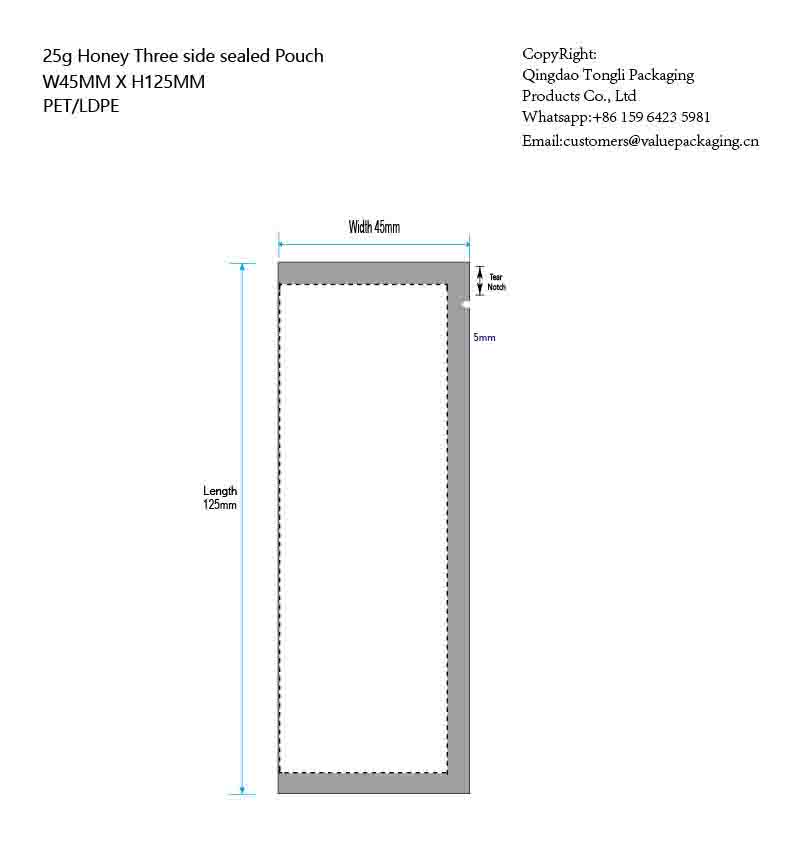 Template-25g-Honey-three-side-sealed-pouch-W45-X-H125-V243