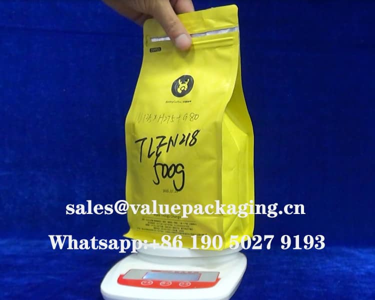 V326-500g-flat bottom coffee bag-packaging effect