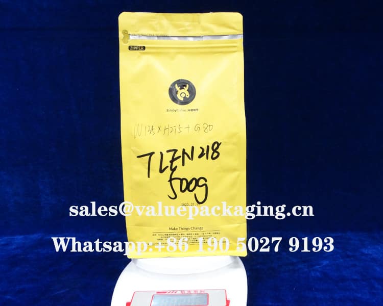 V326-500g-flat bottom coffee bag-standing effect