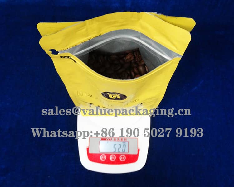 V326-500g-flat bottomm bag coffee beans-weight