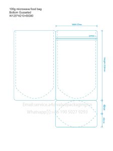 100g microwave food bag Artwork Design Template