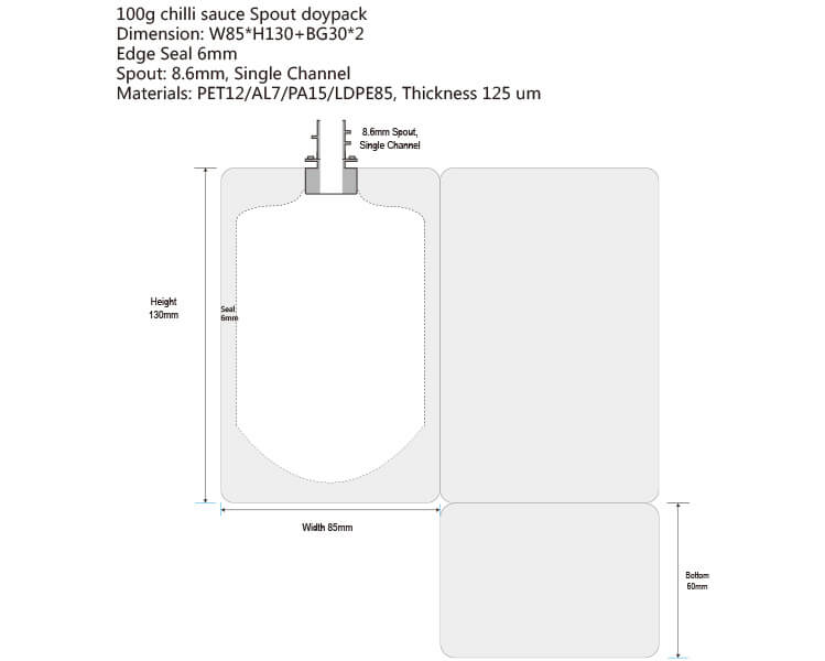 Artwork Design Template 100g chilli sauce W85XH130+BG30X2 Rounded Corner + Big Cap- PET-AL-PA-PE-554