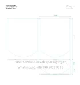 Custom printed stand up pouch with zipper W345XH450+Bottom80x2_