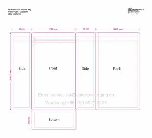 Pet Food 1500g W200XH350+Gusset90+Bottom90 +Flat Bottom