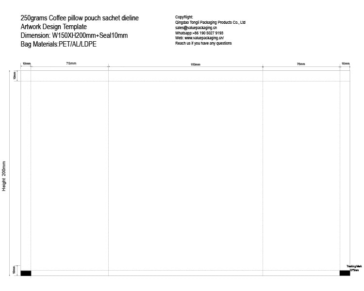 Template-coffee Powder 250g pillow pouch