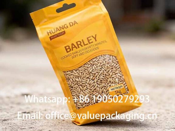 drop test of stand up pouch of barley