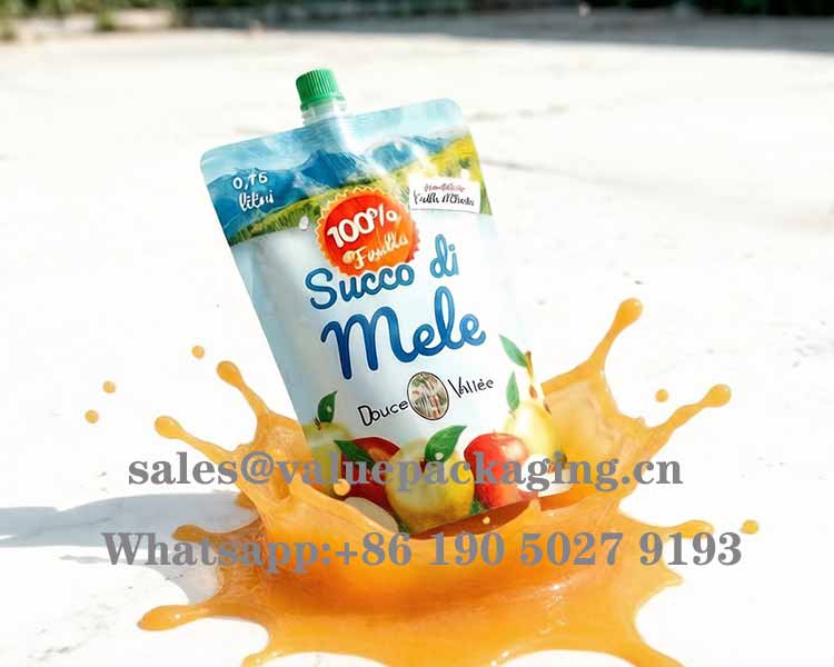 effect drop apple juice standup spout pouch 2