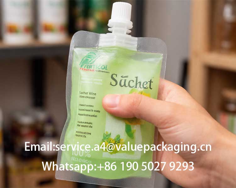 stand up spout pouch of alcohol drinks_