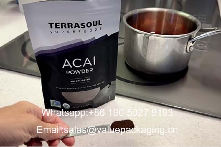 Acai Berry Powder standup pouch packaging