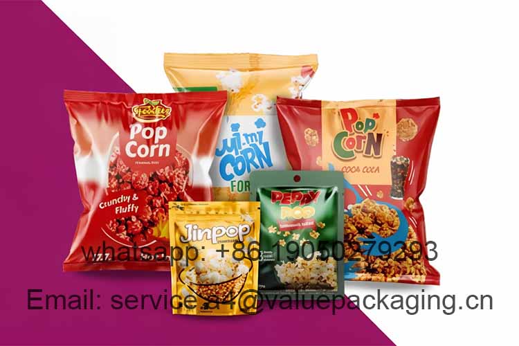 Common types of popcorn packaging bags