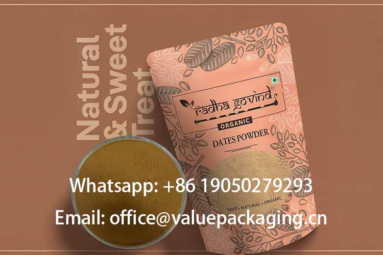 Environmentally friendly standing packaging for date powder