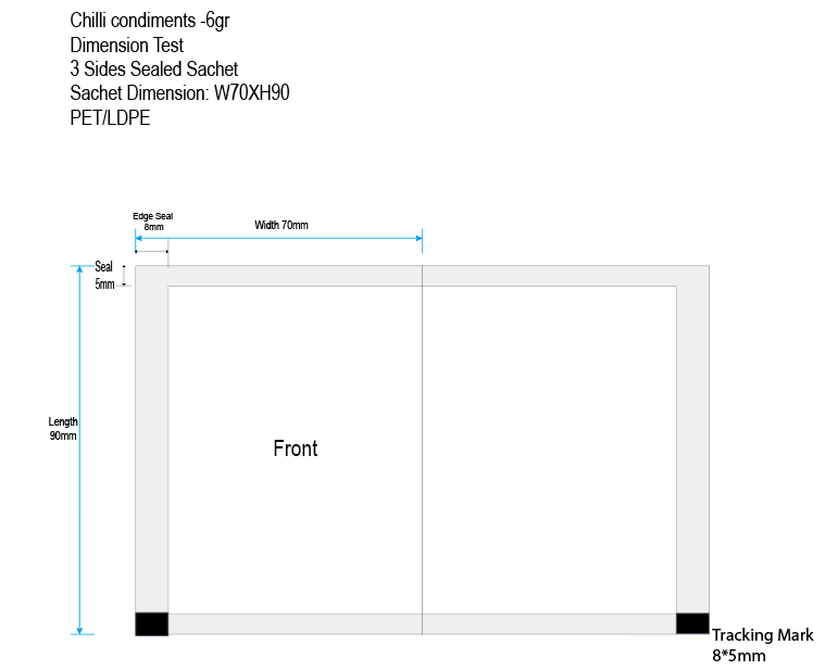 Dieline-6g Chilli powder three-side sealed W70XH90 PET-LDPE