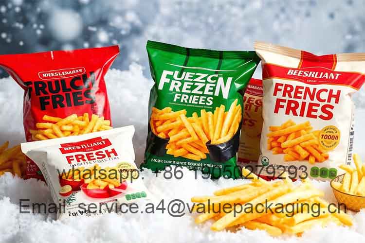 Common frozen French fry bag types