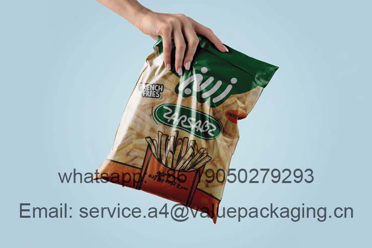 Eco-friendly frozen potato chip pillow pouch