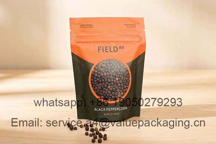 Eco-friendly peppercorn stand-up zipper bag