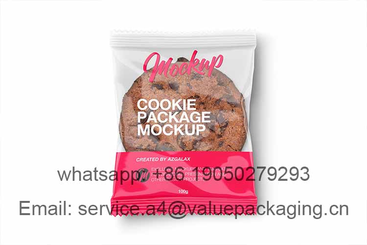 Individually packaged pillow-shaped cookie bag