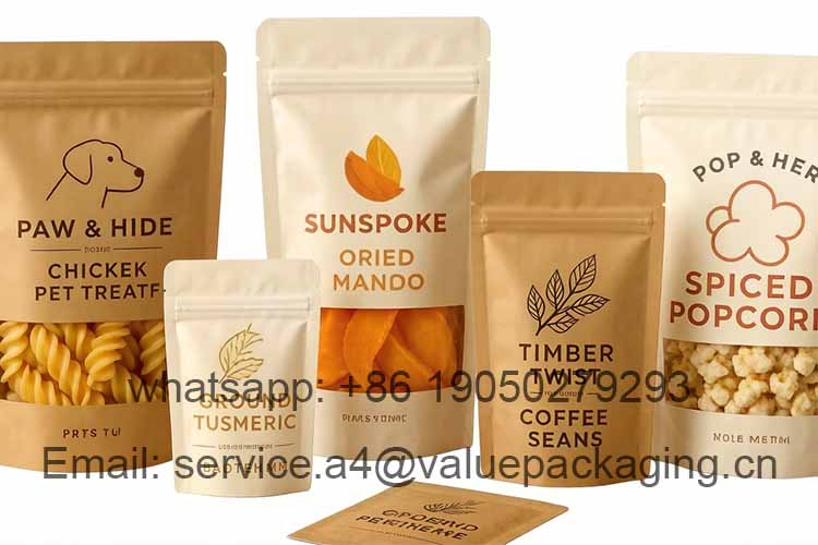 Kraft paper dried mango stand-up pouch